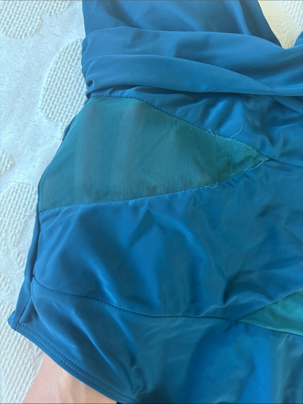 Teal One-Piece Swimsuit with Mesh Insets - Picture 4 of 5